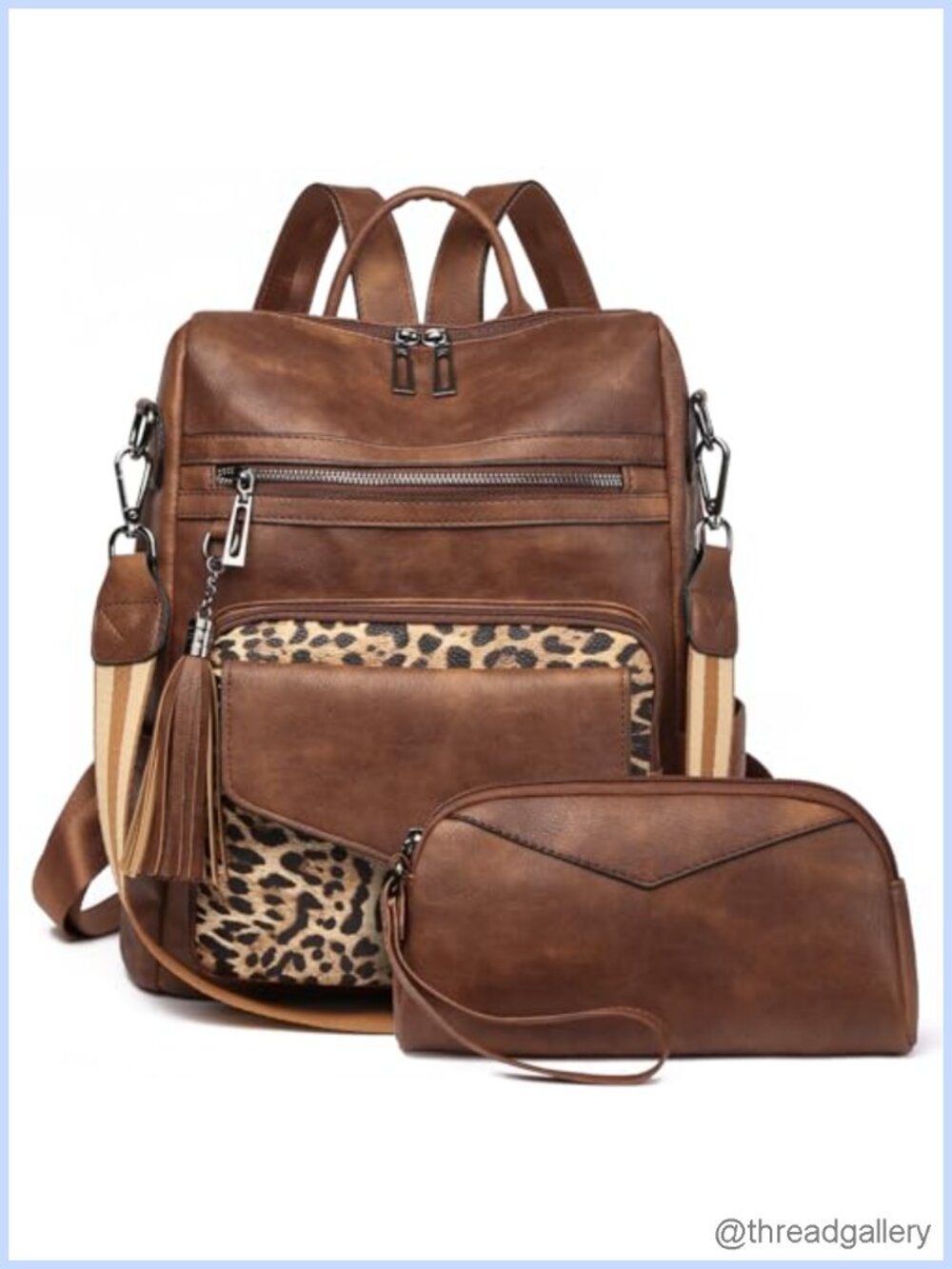 PU Leather Backpack Purse Convertible Shoulder Bag Wristlet